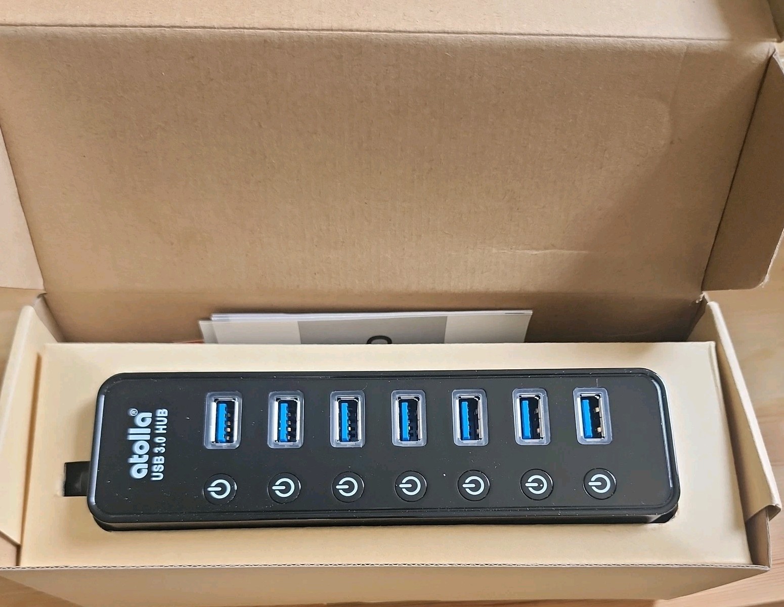 Atolla 207 7-Port USB 3.0 Hub Splitter CH-207U3 w/ 1x Fast Charging Port NEW