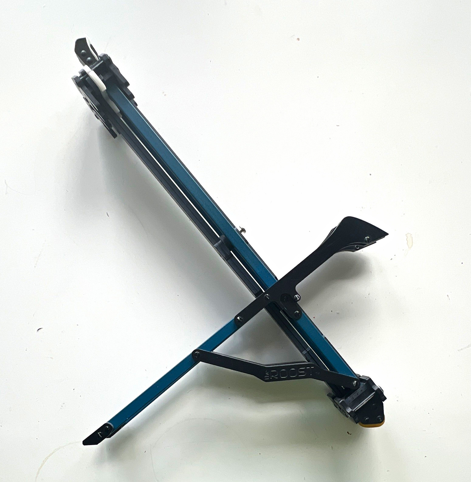 ROOST Adjustable Foldable Laptop Stand, Aluminum, Black/Blue Universal Fit