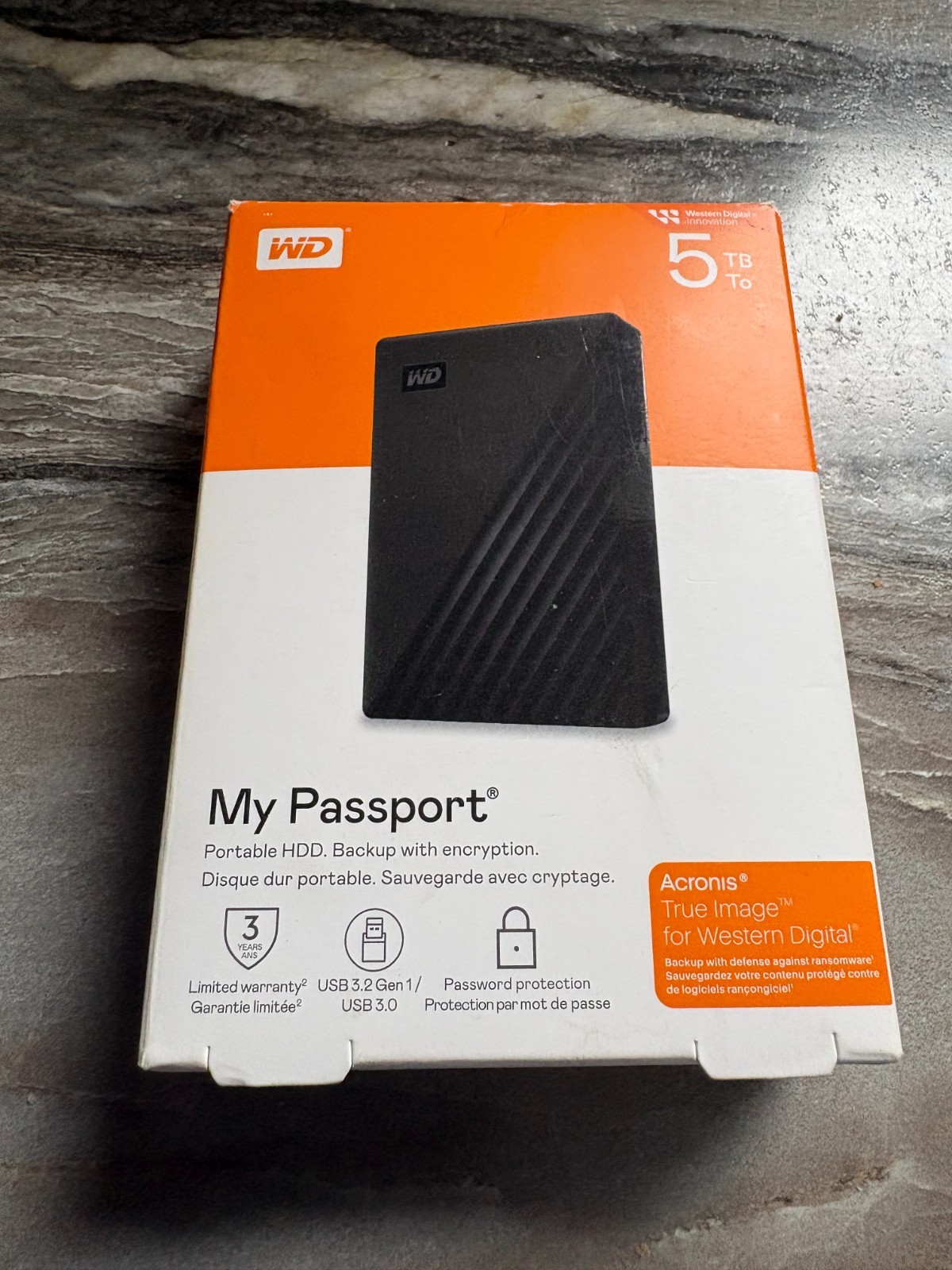 Western Digital My Passport 5TB Black - Model WXK2D3DLNZ0