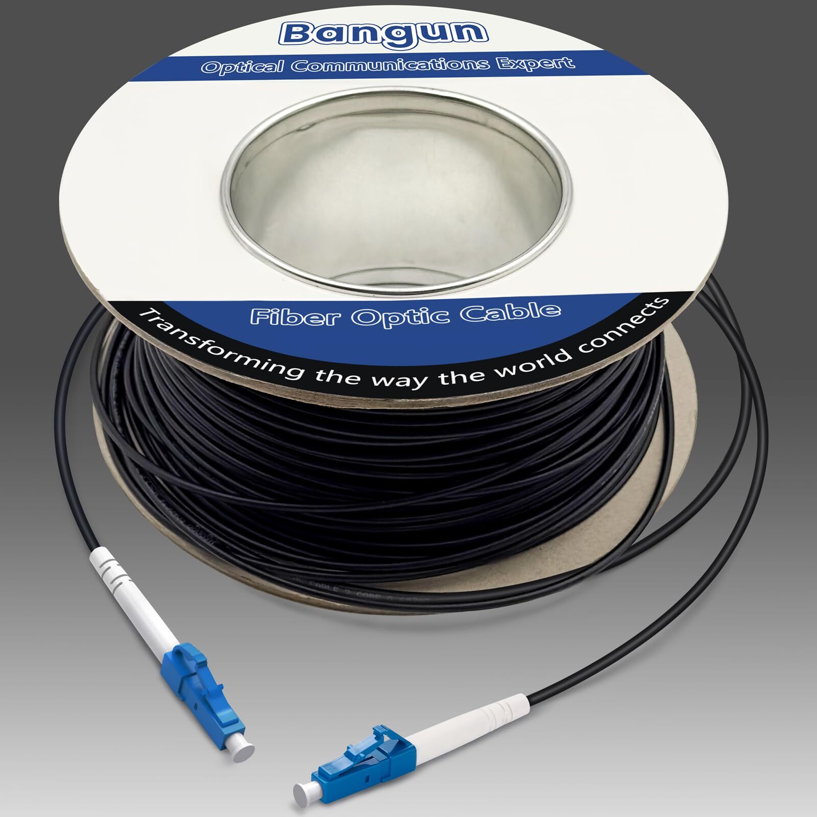 50 Meters LC to LC Outdoor Armored Simplex Fiber Patch Cable, Single Mode Fib...