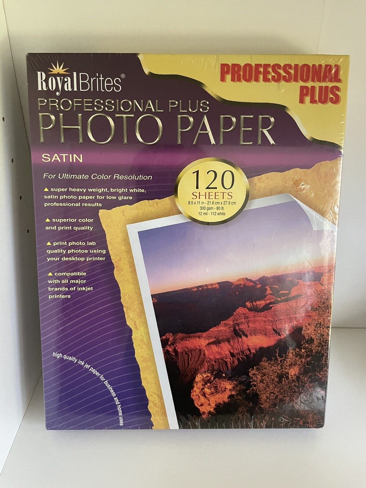 Royal Brites Professional Plus Satin Plus 8.5" X 11 Inkjet Photo Paper 120 Sheet