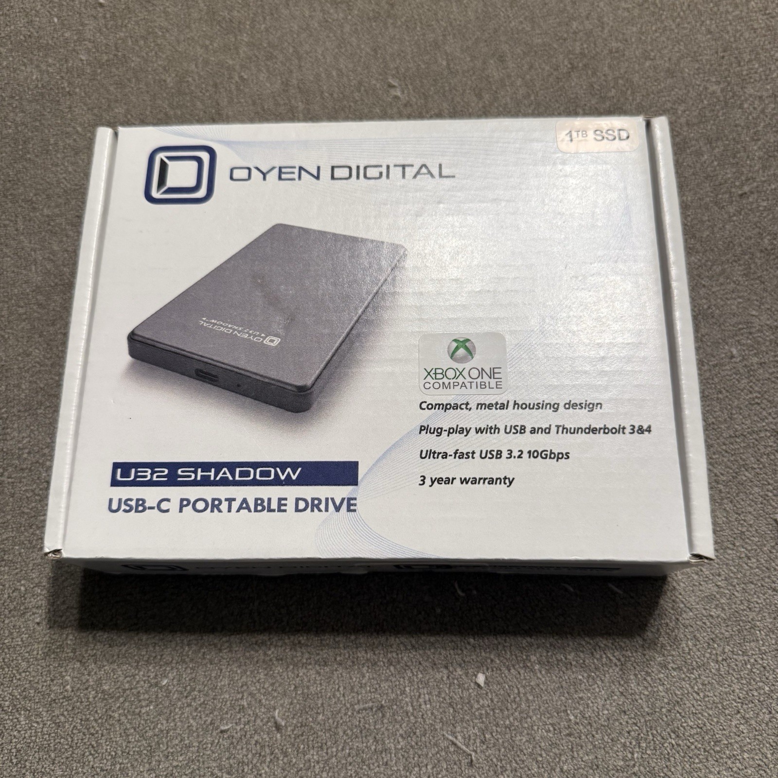 Oyen Digital U32 Shadow 1TB USB-C USB 3.2 External SSD, XBox - Factory Sealed
