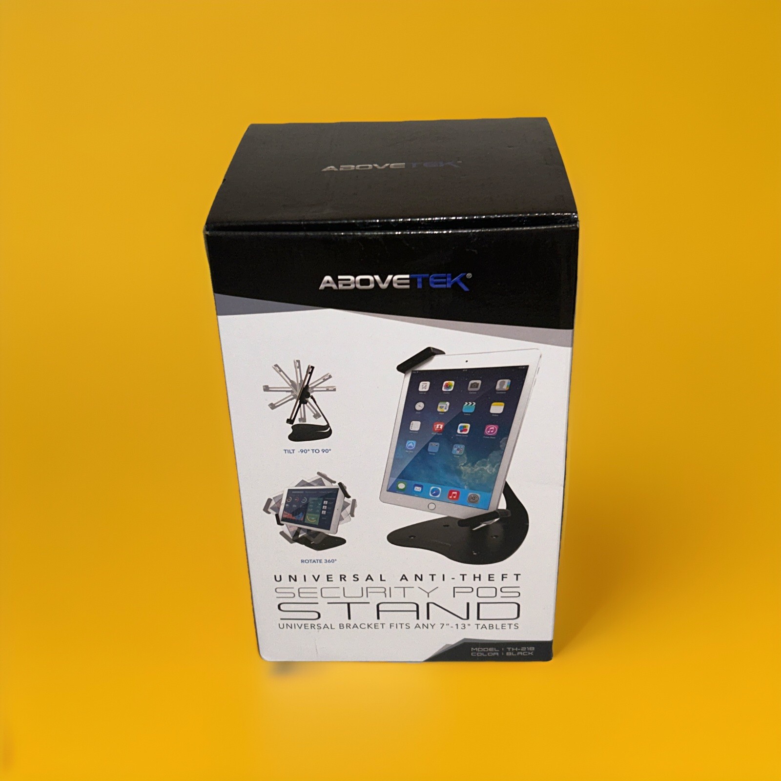 AboveTEK Anti-Theft Tablet Stand, Universal Security POS Holder, Black 