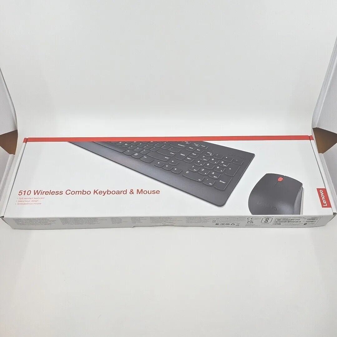 Lenovo 510 (GX30N81775) Wireless Keyboard & Mouse Combo Set - New Sealed