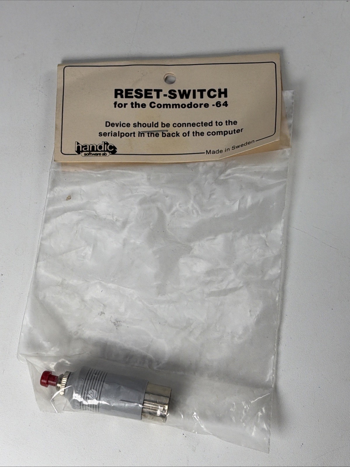 Handic Software RESET SWITCH Commodore 64 NEW in package Sweden EXTREMELY rare