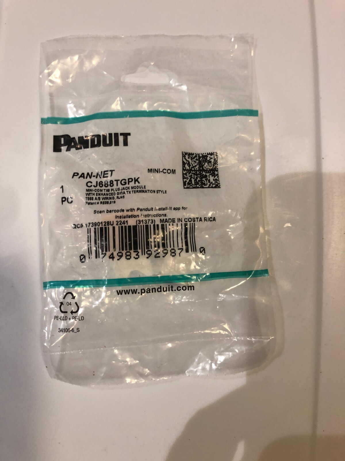 Panduit CJ688TGPK UTP Jack Module - Pink