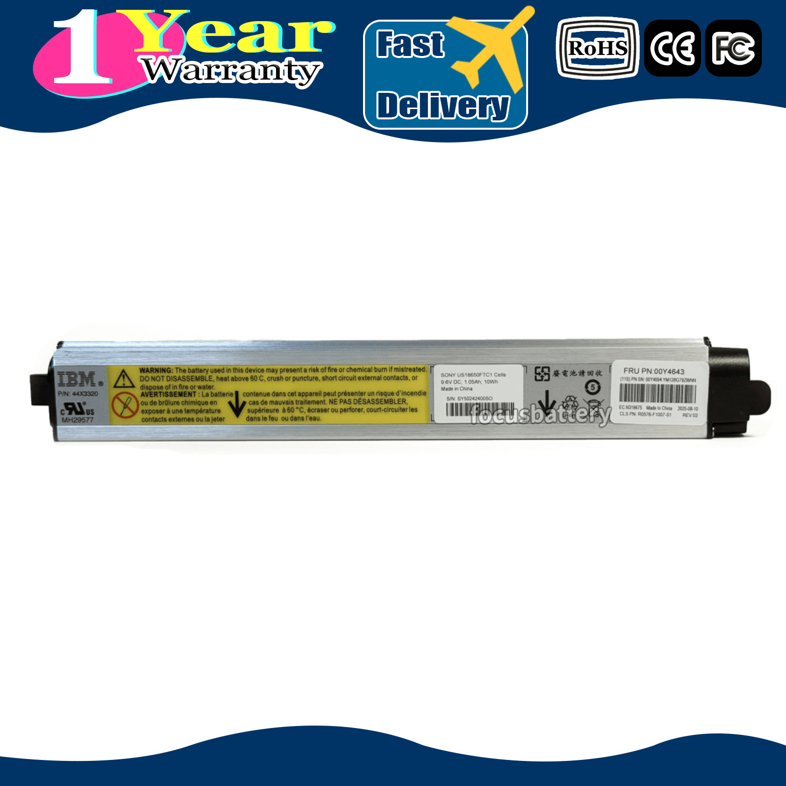 2026 00Y4643 V3700 V3500 Battery for IBM BBU 00Y4594, 90Y7689, 90Y7632,44X3320