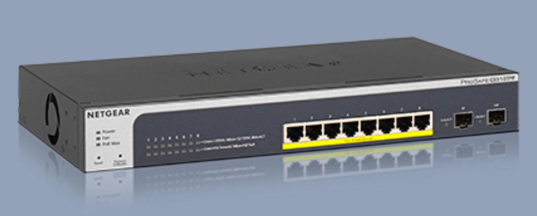 NETGEAR  8-Port Gigabit High Power PoE+ Smart Switch 2 SFP Ports GS510TPP-100NAS