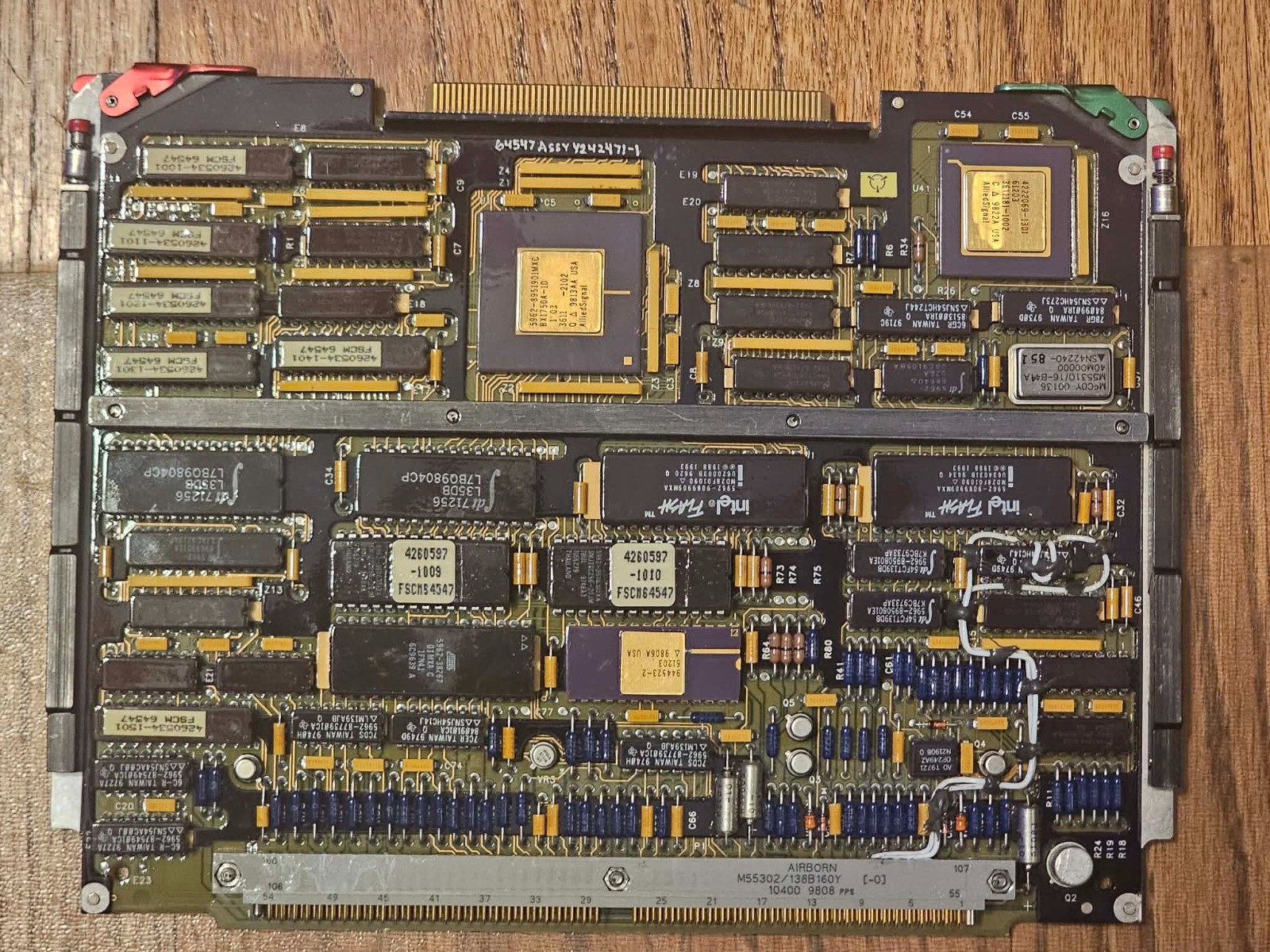 Vintage Military Avionics PCB AlliedSignal 1750A CPU Ceramic Aerospace Board