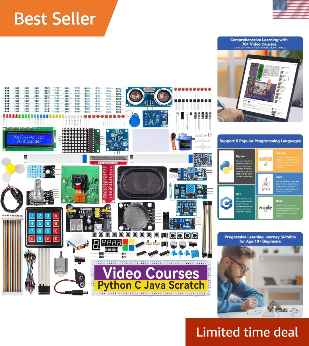 Engaging Raspberry Pi Ultimate Starter Set: 337+ Tools & 70+ Expert Tutorials
