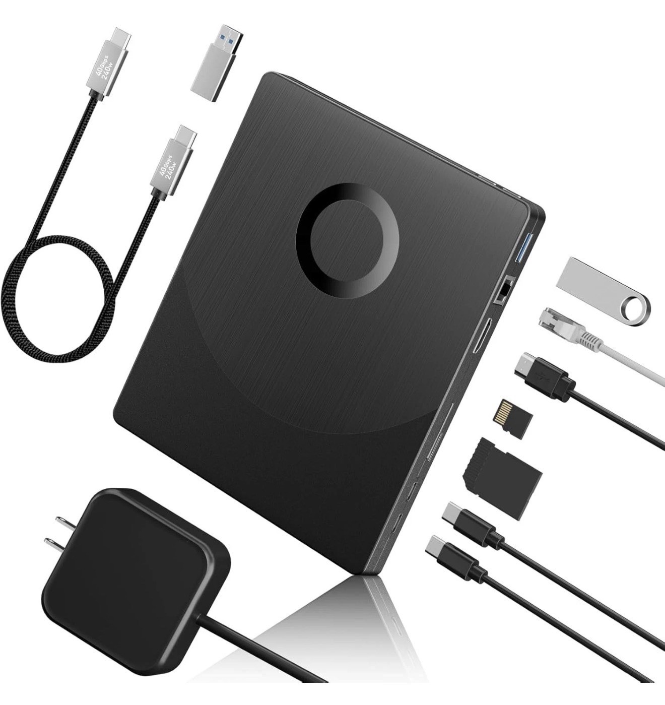 8 in 1 External Blueray/DVD Drive for PC, External CD/DVD Drive Bluray Burner