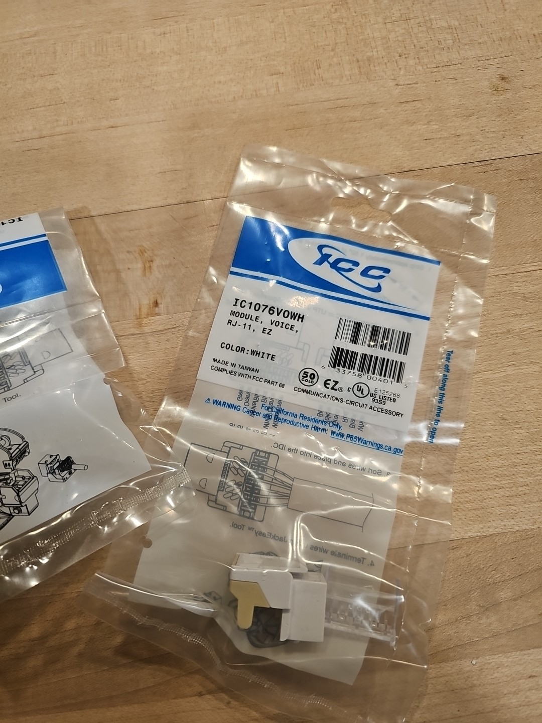  (49 count) ICC IC1076V0WH Module Voice RJ-11 Port Jack White 