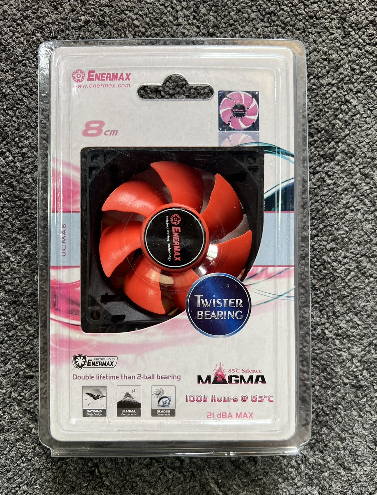 New ENERMAX MAGMA 8cm Case Fan Twister Bearing UCMA8 Red Sealed