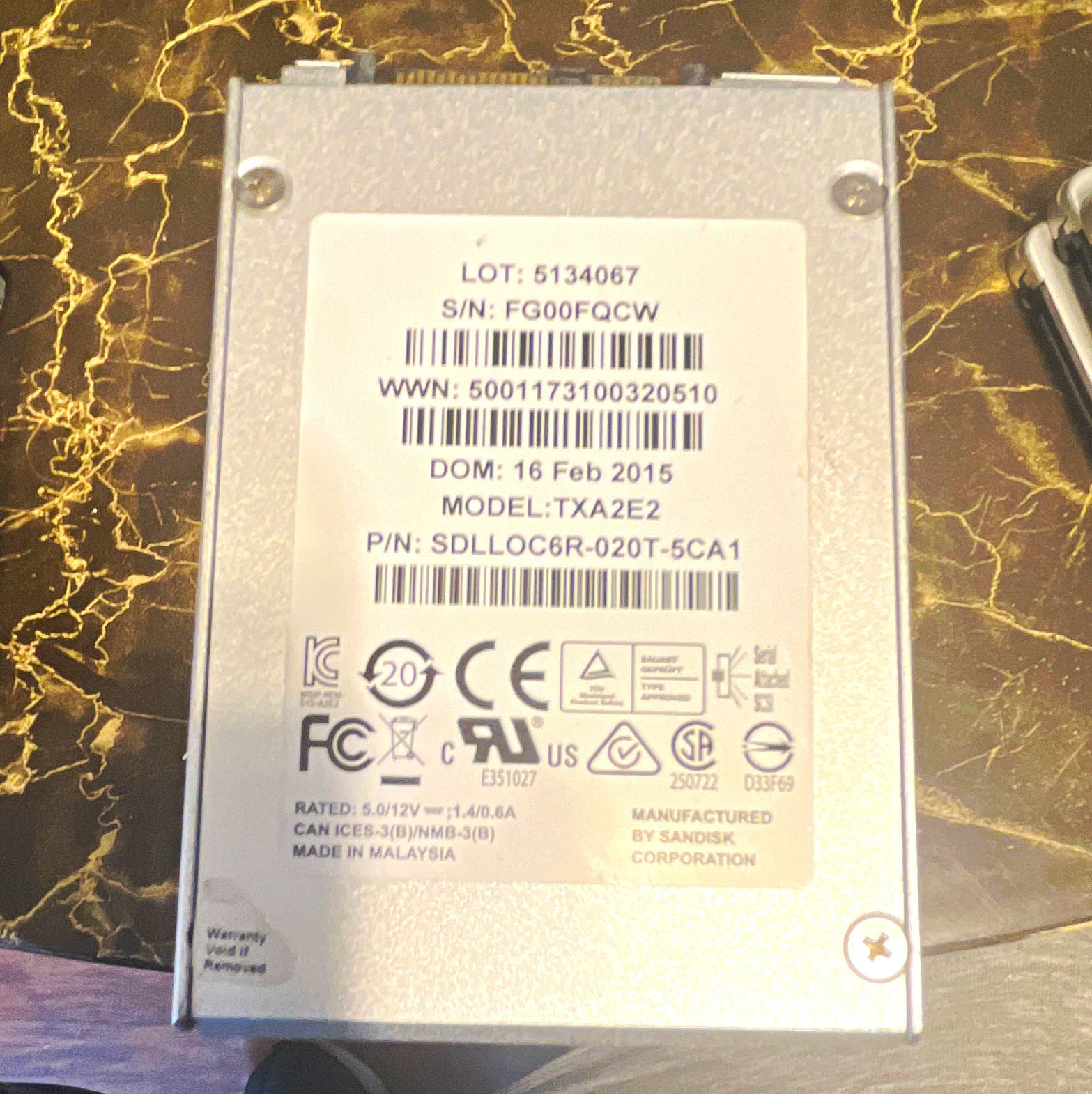 SANDISK OPTIMUS ECO 1.92 TB SAS SSD SDLLOCDR-020T-5CA1 TXA2E2 2.5"
