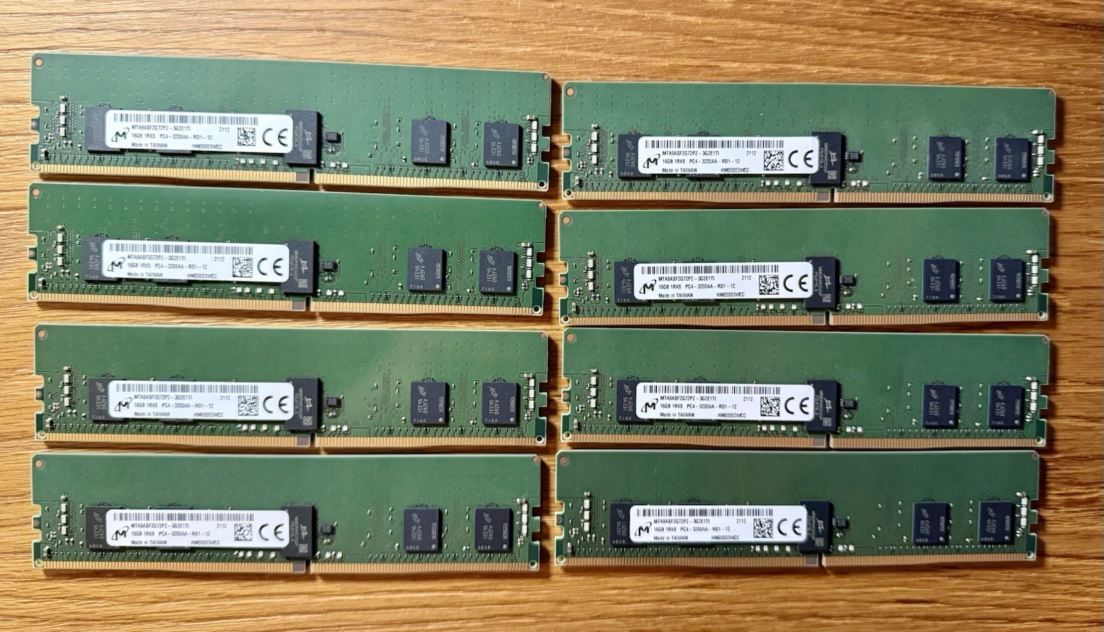 Micron MTA9ASF2G72PZ‑3G2E1TI 128GB (8x16gb) 1RX8 DDR4‑3200  PC4-3200AA ECC RDIMM