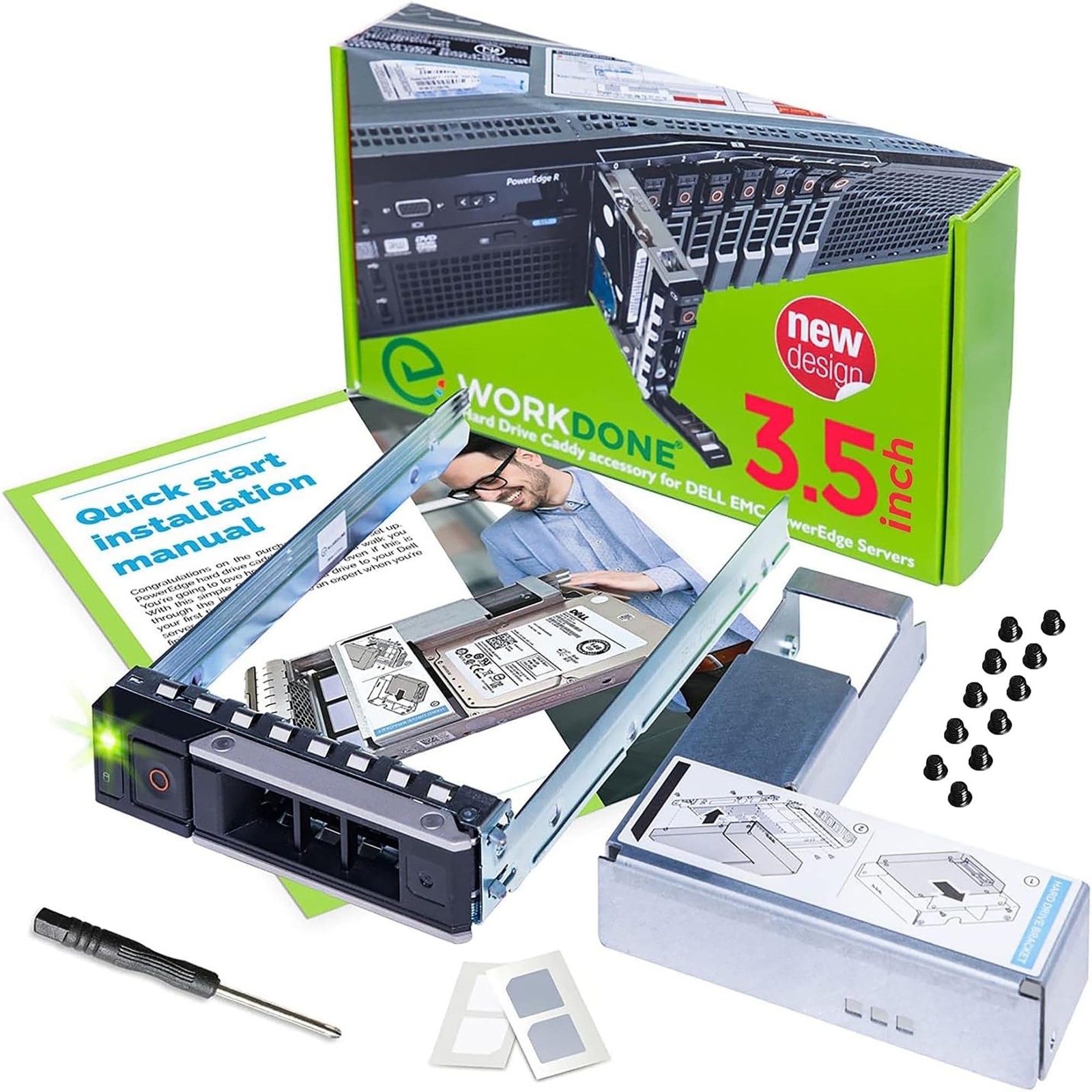 WORKDONE 3.5" Hard Drive Caddy Tray WH5D2 with 2.5" HDD Tray Adapter 9W8C4 | ...
