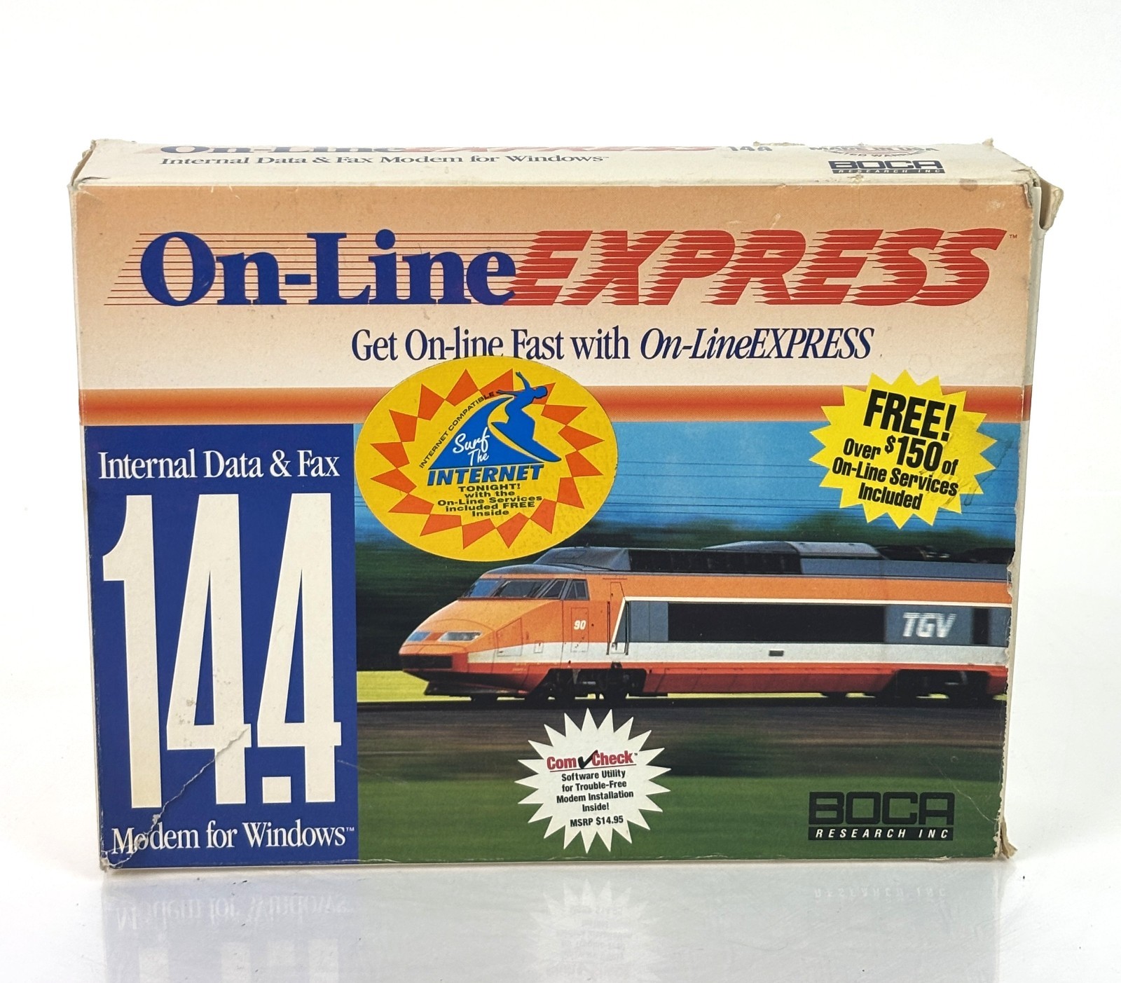 Vintage 90s Boca Research INC On-LineEXPRESS 14.4 Internal Data & Fax Modem