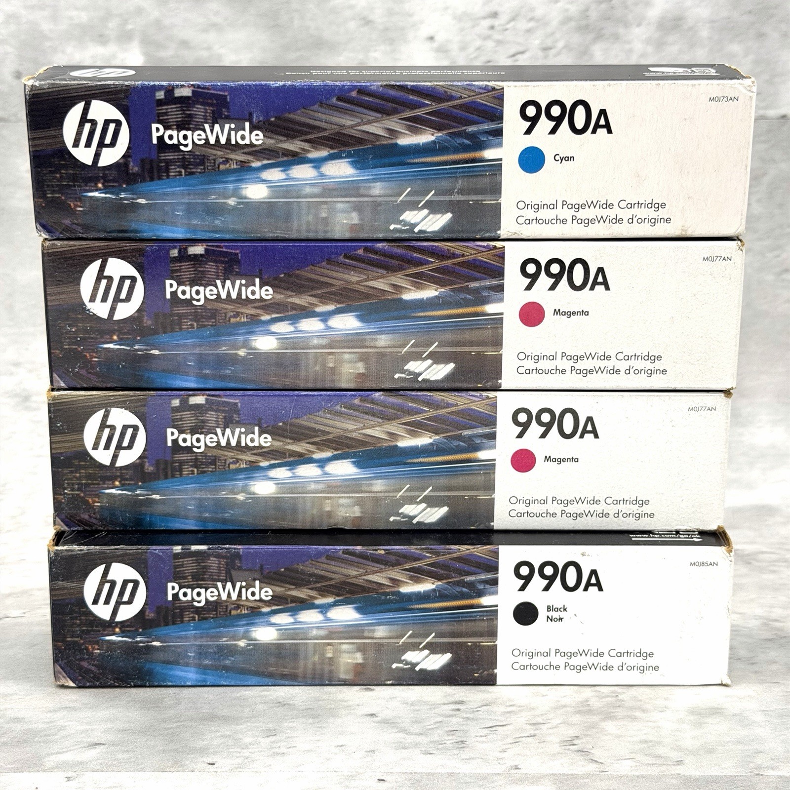 HP 990A Black, Cyan, Magenta Original PageWide Cartridge, ~10,000 pages, M0J85AN