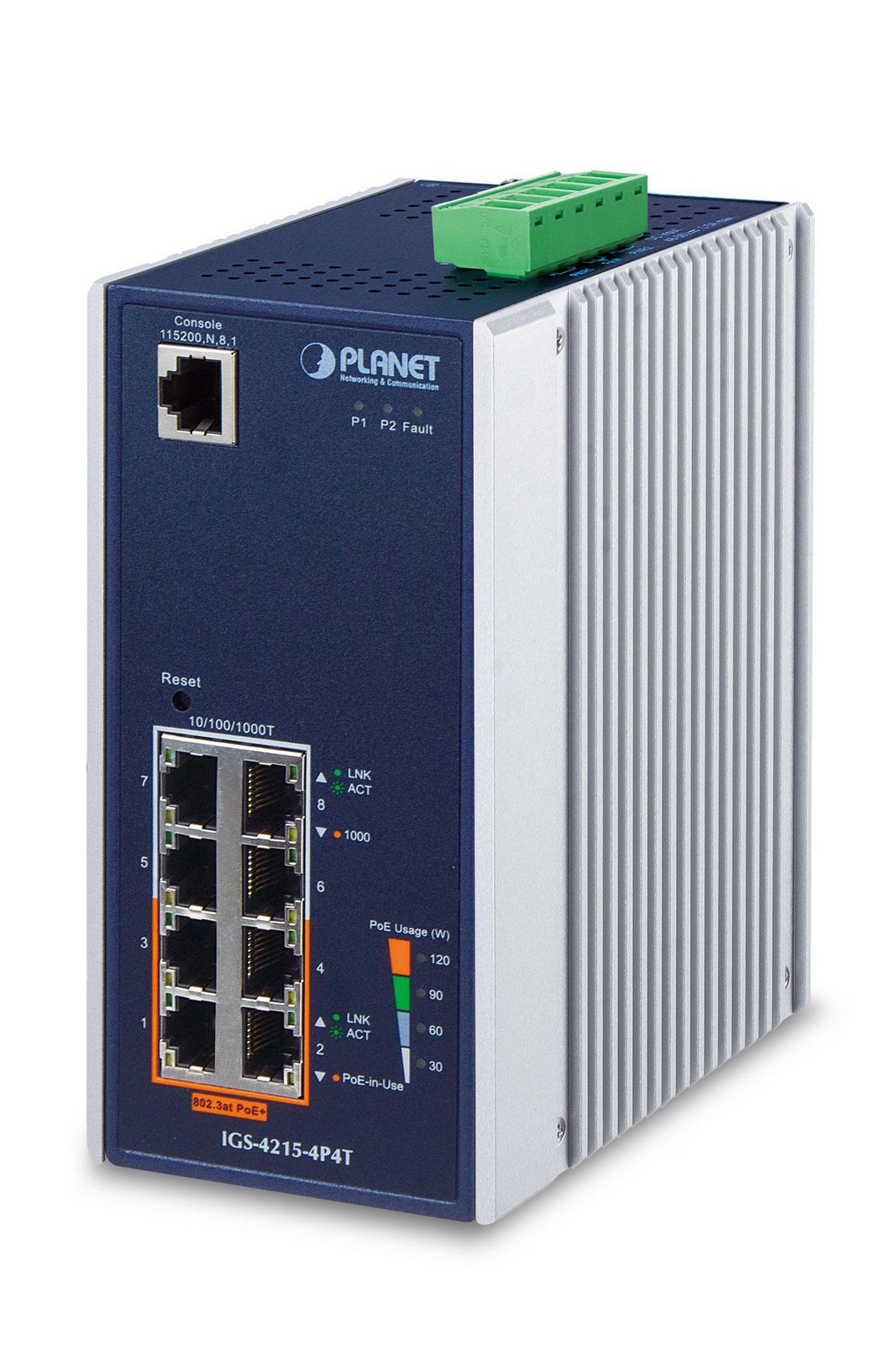 Planet IGS-4215-4P4T IP30 Industrial L2/L4 4-Port 10/100/1000T 802.3at PoE+ ~E~