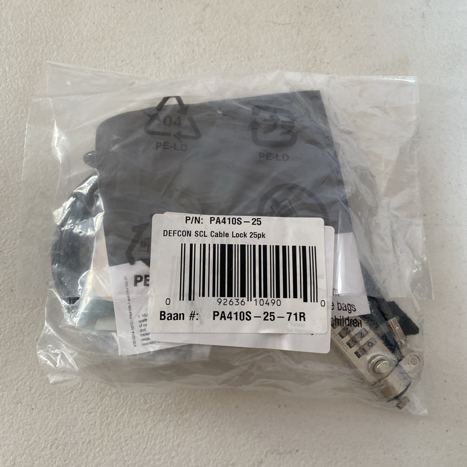 Targus Defcon Serialized Combo Laptop Steel Cable Lock - PA410S-25 - Anti Theft
