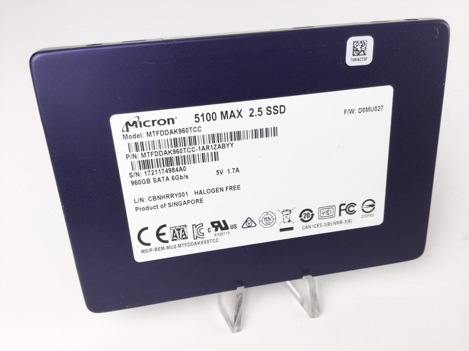 Micron 5100 MAX SSD MTFDDAK960TCC 960GB 2.5" SATA 6Gb/s Solid State Drive *READ