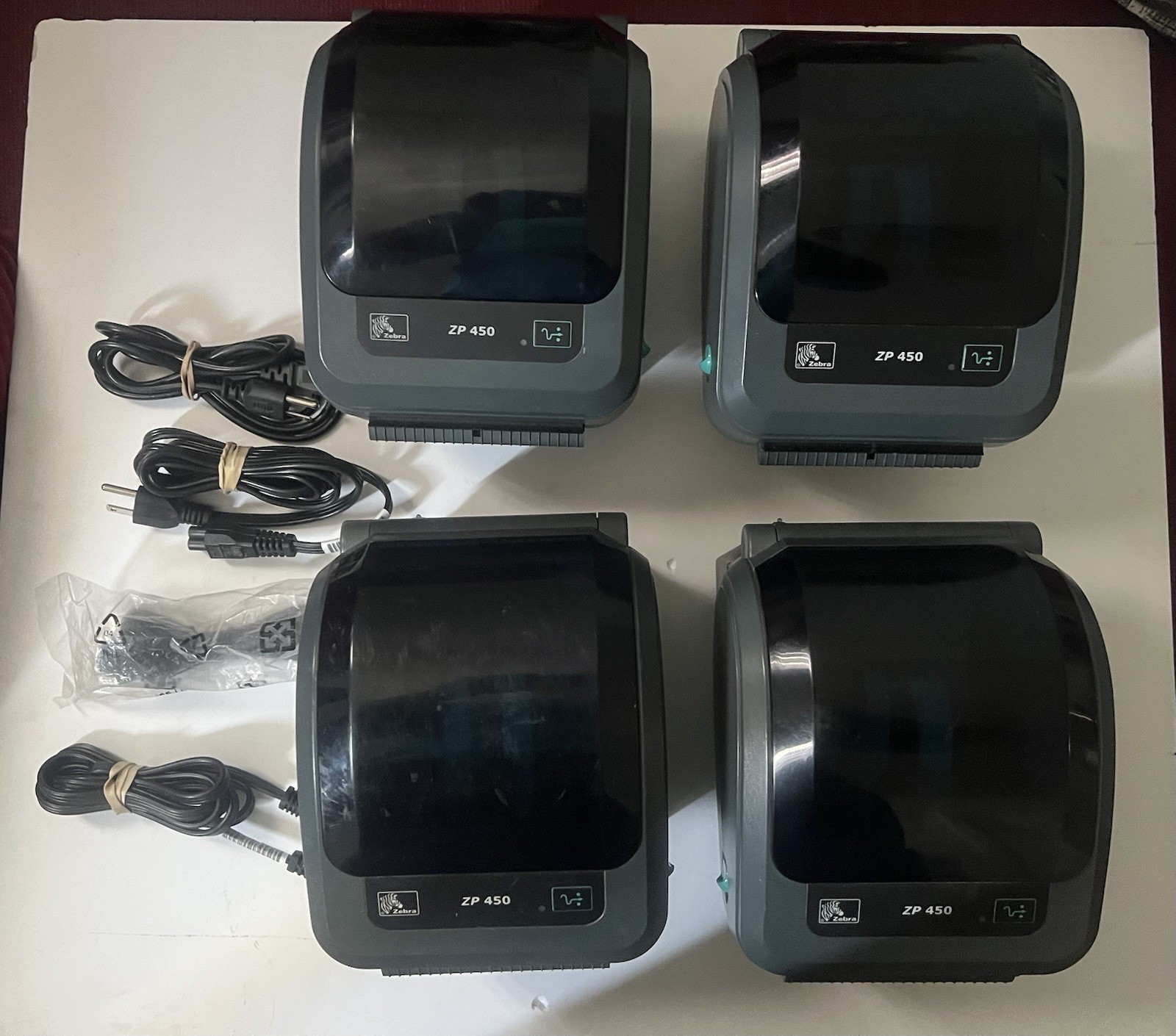 Zebra Printer  ZP 450 - Lot of 4 Parts & repair ( Powers On )…..