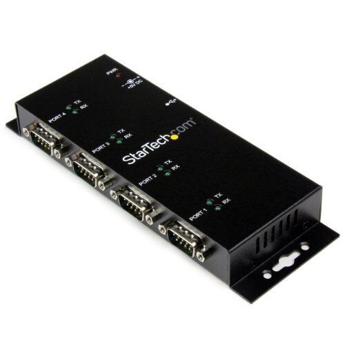 StarTech.com USB to Serial Adapter Hub - 4 Port - Industrial - Wall Mount - Din