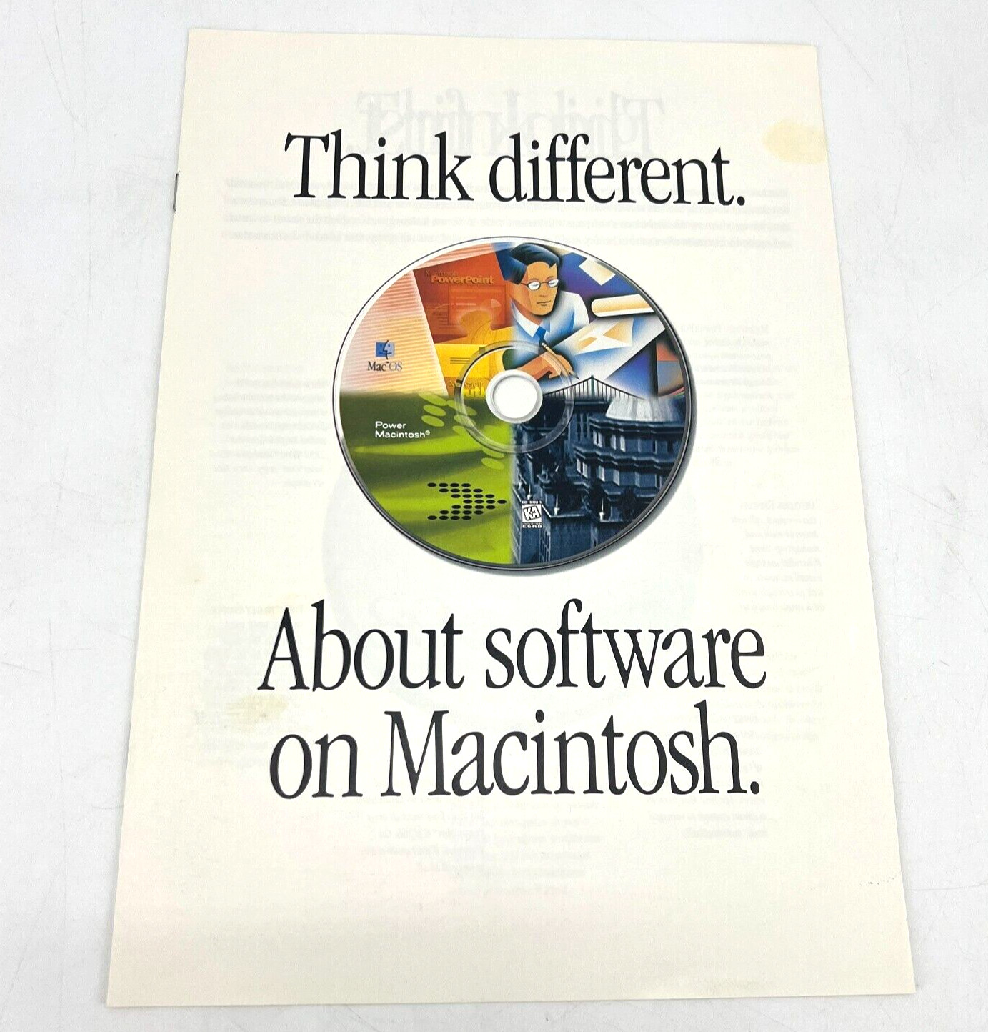 Apple Computer 1998 "Think different About software on Macintosh" Ad Brochure