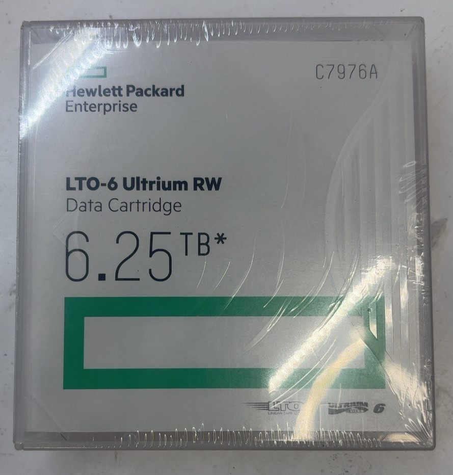 HPE LTO-6 Ultrium RW 6.25TB Data Cartridge C7976A New Factory Sealed T8E11