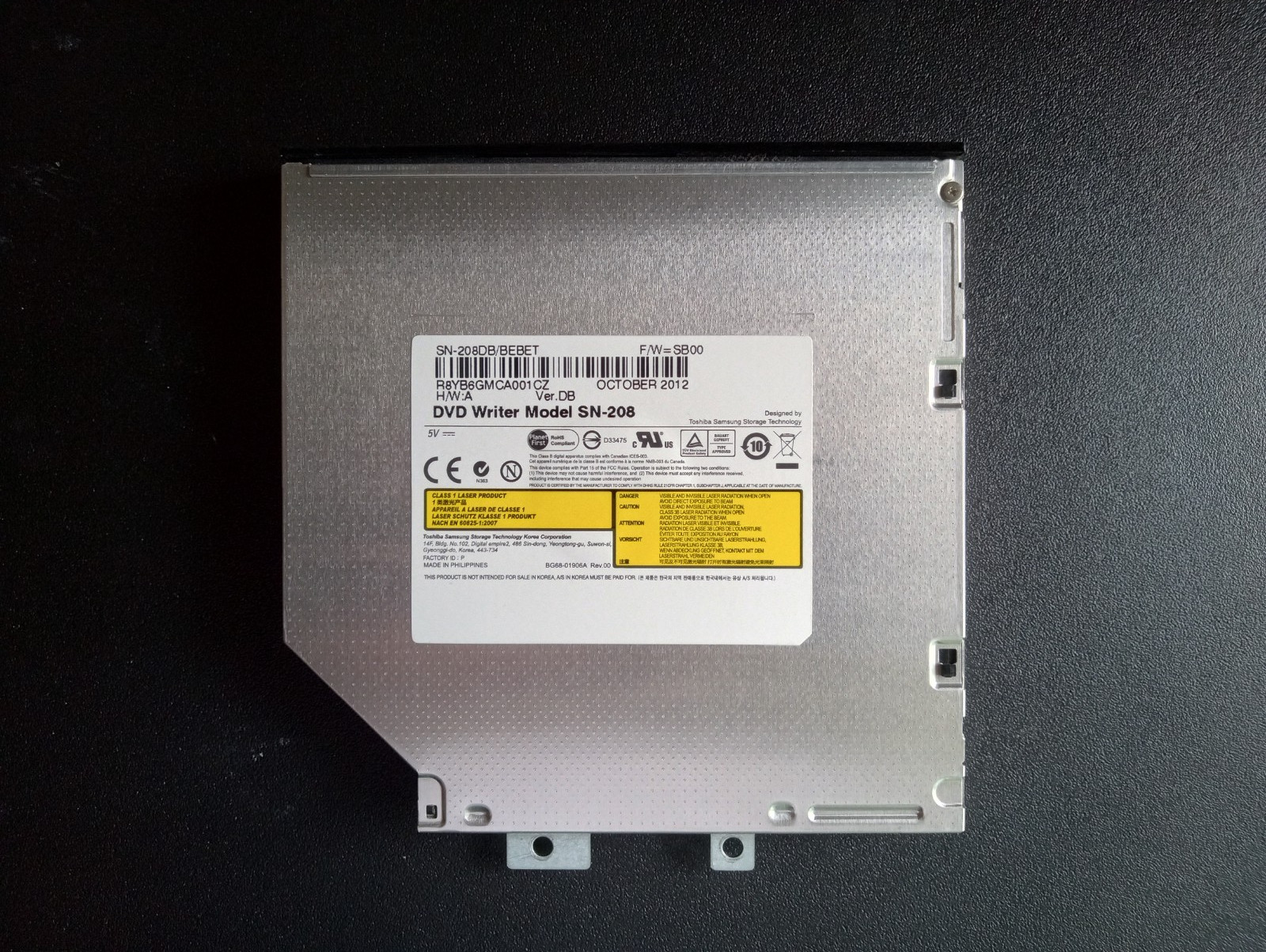 Toshiba Samsung SN-208DB/BEBET Slim DVD Writer