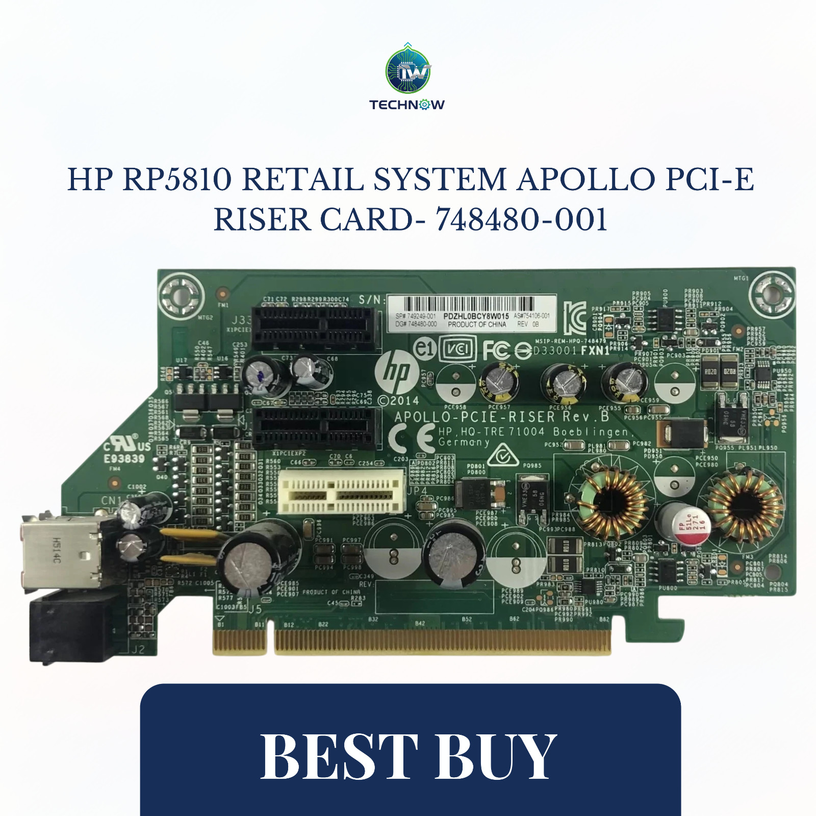 HP RP5810 Retail System APOLLO PCI-E Riser Card- 748480-001
