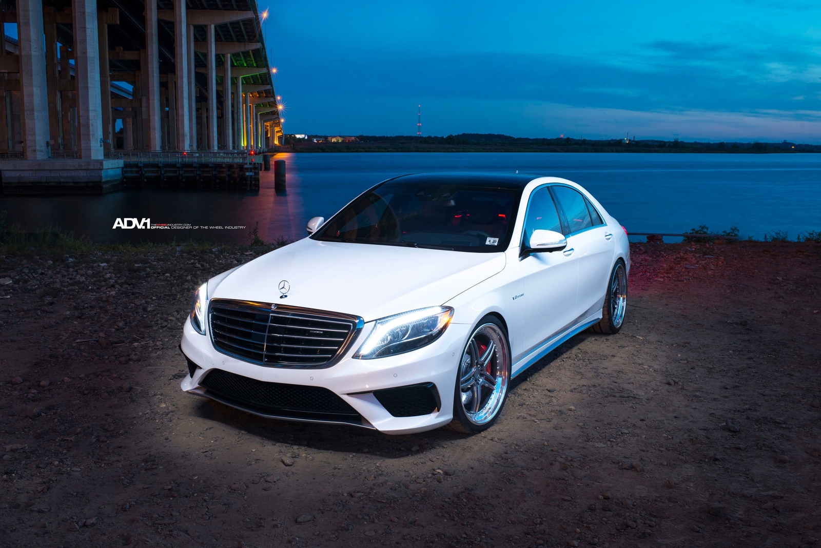 Cars adv1 wheels mercedes s63 amg sedan Desk Mat Stitched
