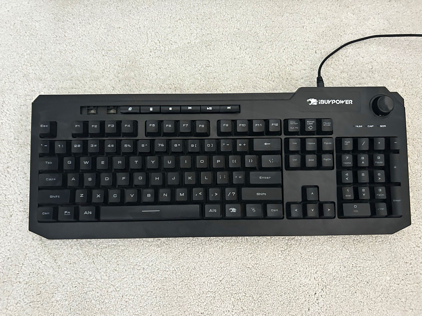 iBUYPOWER ARES M2 Wired Illuminated Gaming Keyboard, Multimedia, Black