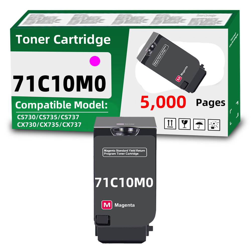 71C10M0 Magenta Toner Cartridge Compatible for Lexmark CS730 CS735 CS737 CX737