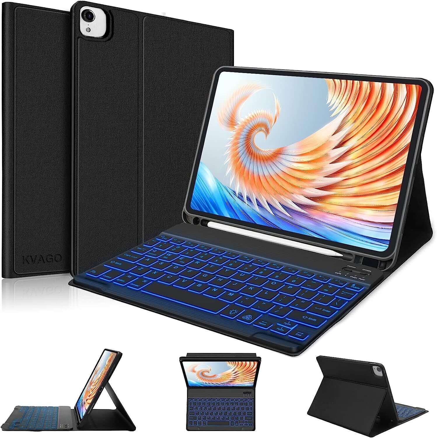Backlit Keyboard Case With Pencil Holder For iPad Pro 11" 7/8/9/10th Gen Air 4/5