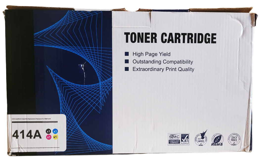 Toner Cartridge Replacement for 414A CMYK 4 Pack New with Ripped & Deformed Box