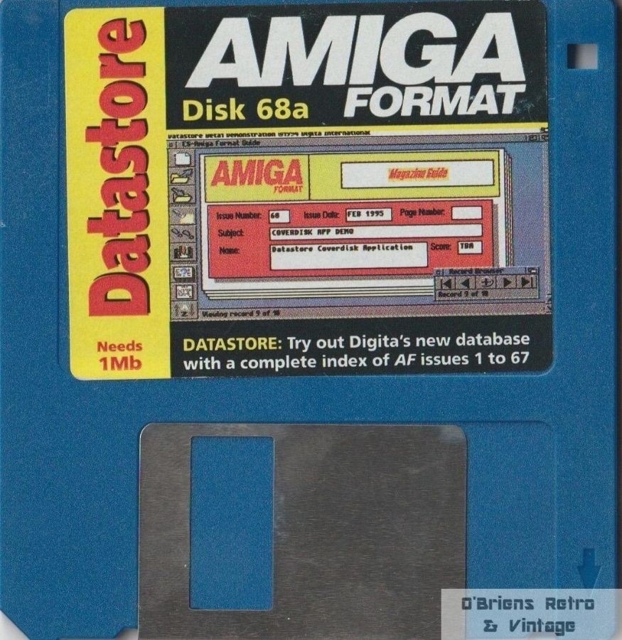 Amiga Format Coverdisk 68A, Datastore, Commodore Amiga - Floppy Disk