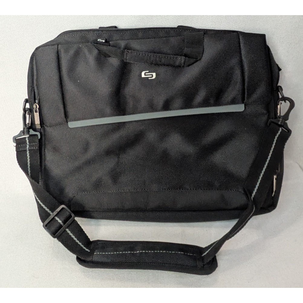 Solo New York Laptop Briefcase Messenger Bag Black Large Excellent Professional