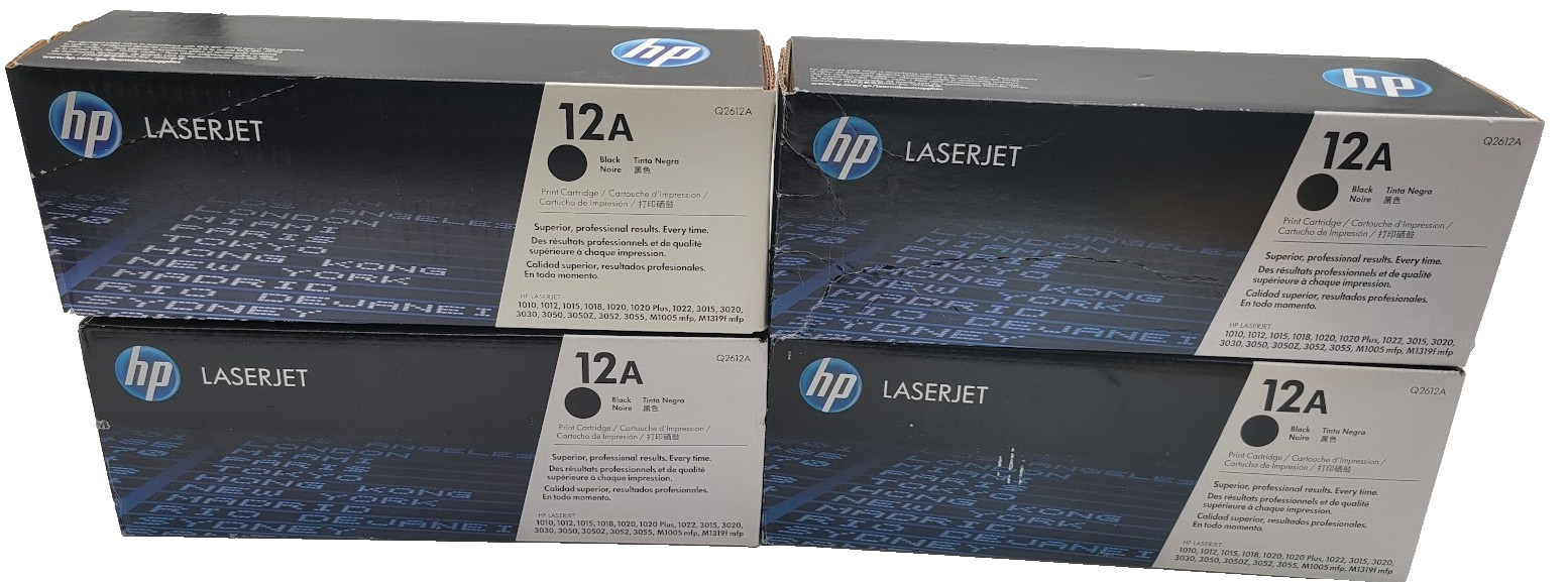 4X HP LASERJET 12A TONER CARTRIDGE Q2612A BLACK