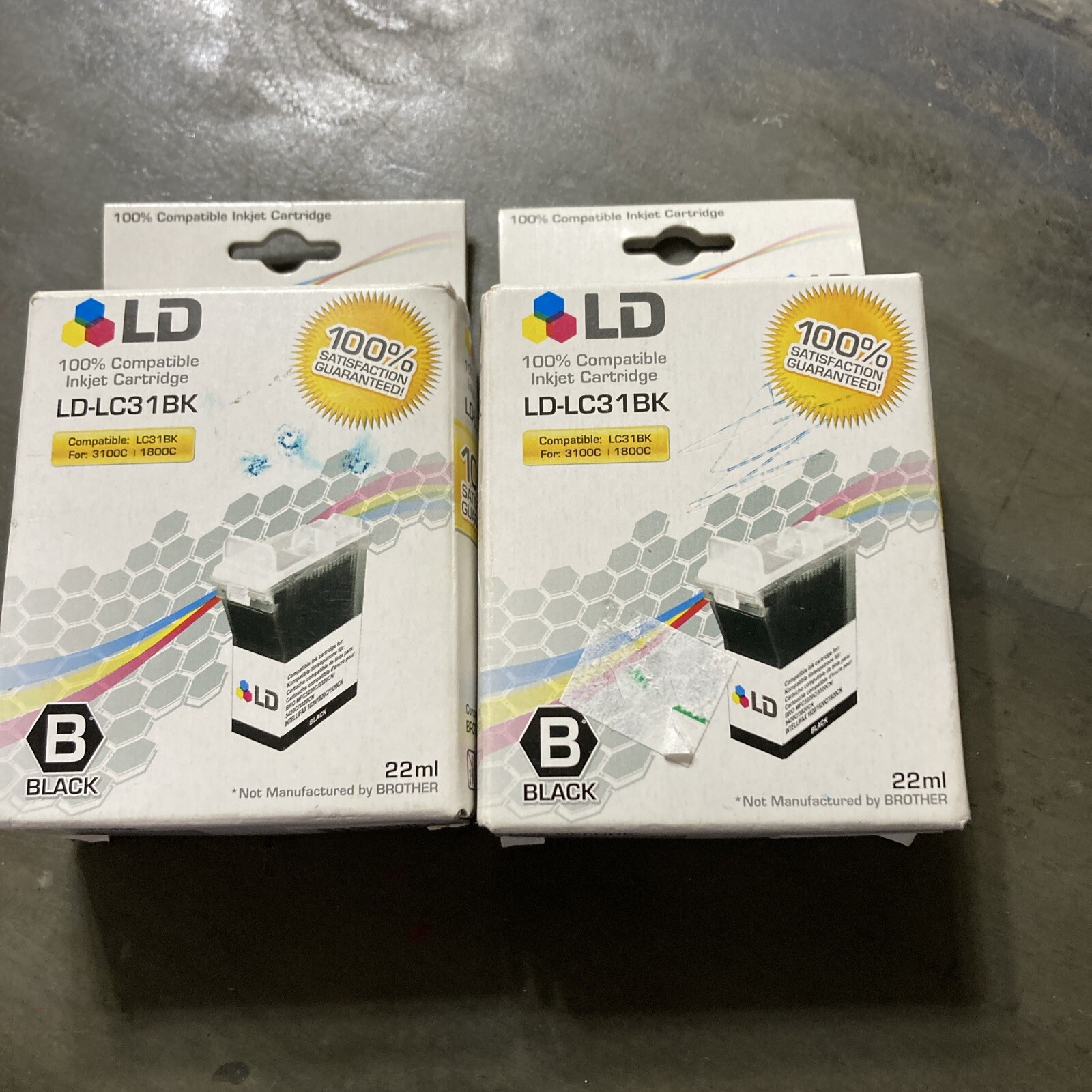 2 Pack LD Compatible LC31BK Brother Black Ink Cartridge
