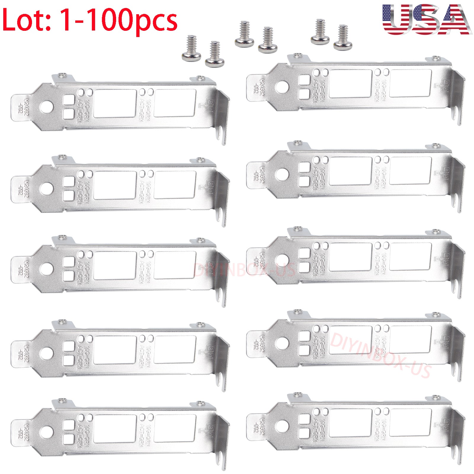 Lot Low Height Bracket for Intel E10G42BTDA X520-DA2 E10G42BFSR X520-SR2 H24562-