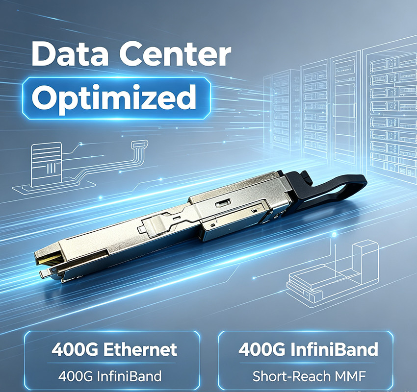 QSFP112 400G VR4 Pluggable Transceiver 850nm MMF MPO‑12 100m OM4 DDM Hot‑Swap