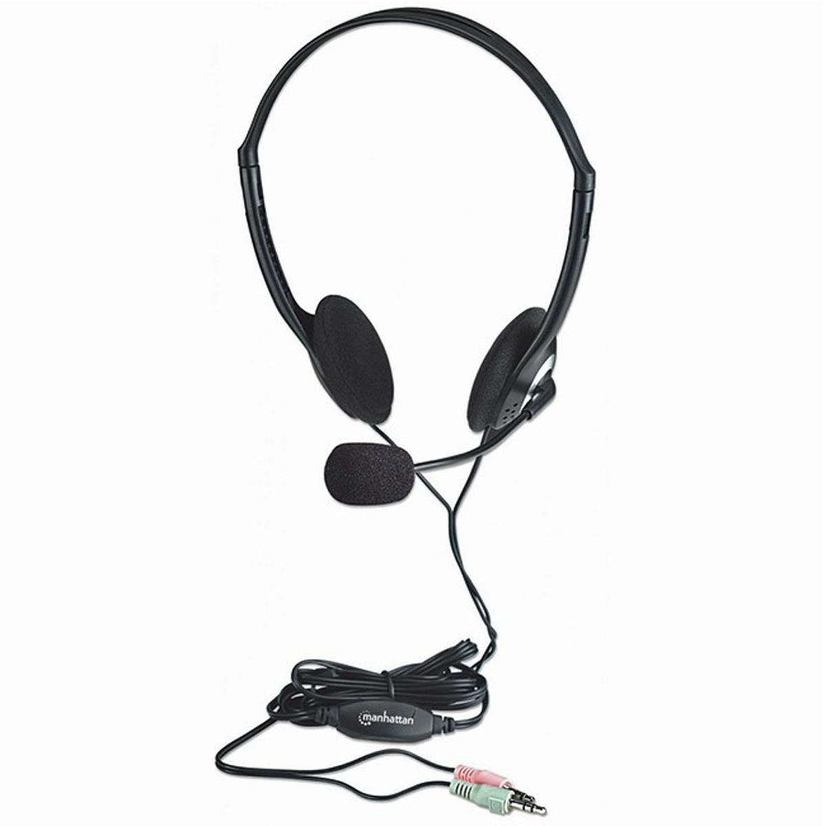 Manhattan Simpletek Stereo Headset With Microphone And Volume Control 164429