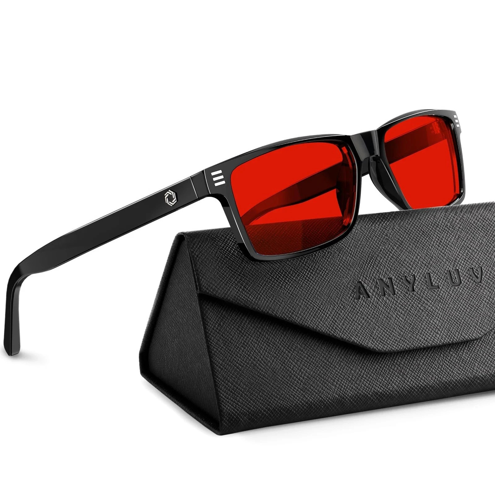 Blue Light Glasses for Sleep, 99.9% Blue Green Light Blocking with Red Lens, ...