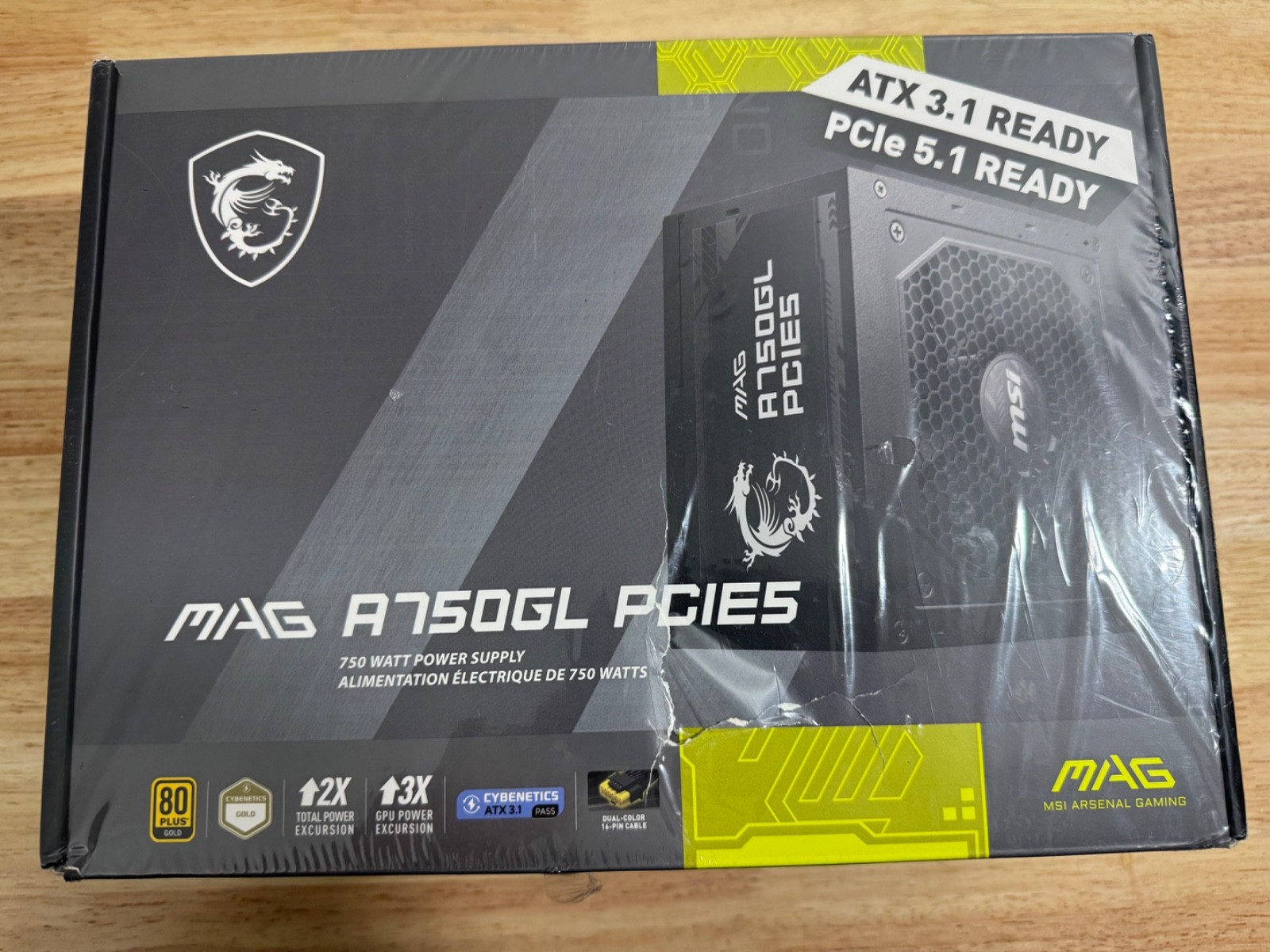 MSI - MAG A750GL PCIE 5.1, 750W ATX 3.1 Gaming Power Supply - NEW SEALED