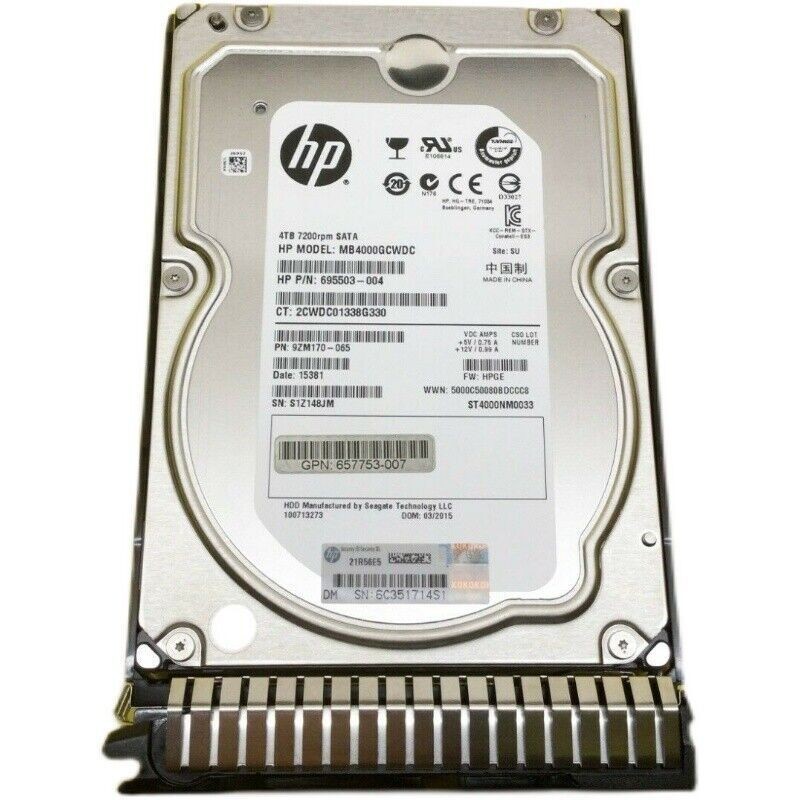 FOR HPE 693687-B21 4TB 7.2K 693720-001 6G LFF 3.5" SC SATA HDD