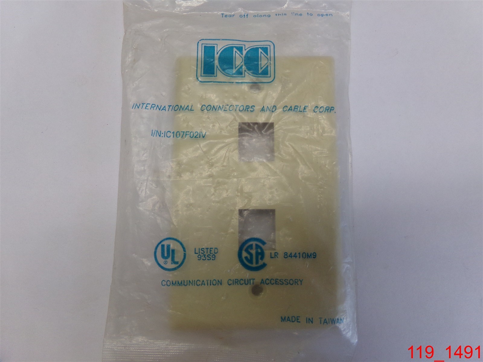 Qty=2: ICC P/N IC107F02IV 2 Port Face Communication Circuit Accessory Ivory