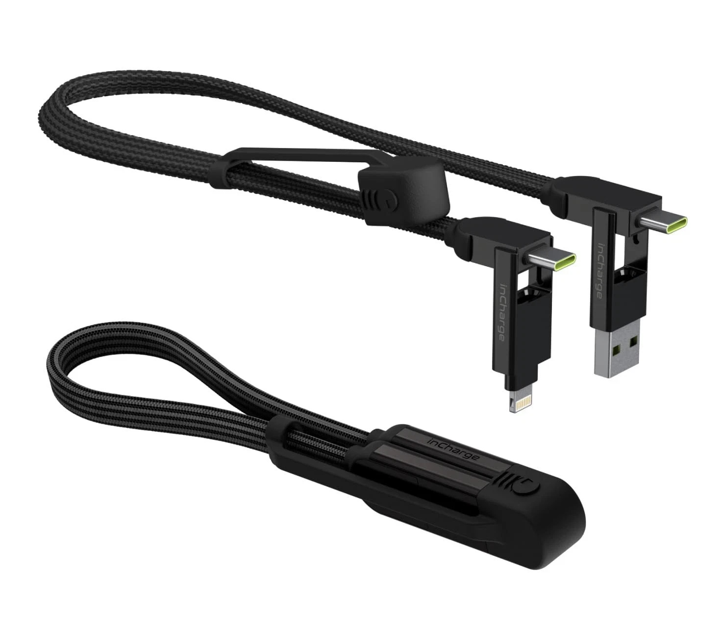 Rolling Square inCharge XL 6-in-1 Multi Charging Cable, Portable USB Black 