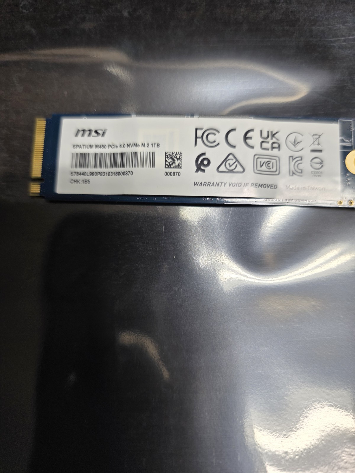 MSi 2280mm Spatium M450 1TB M.2 NVMe Gen 4.0 x 4 SSD 98% Health