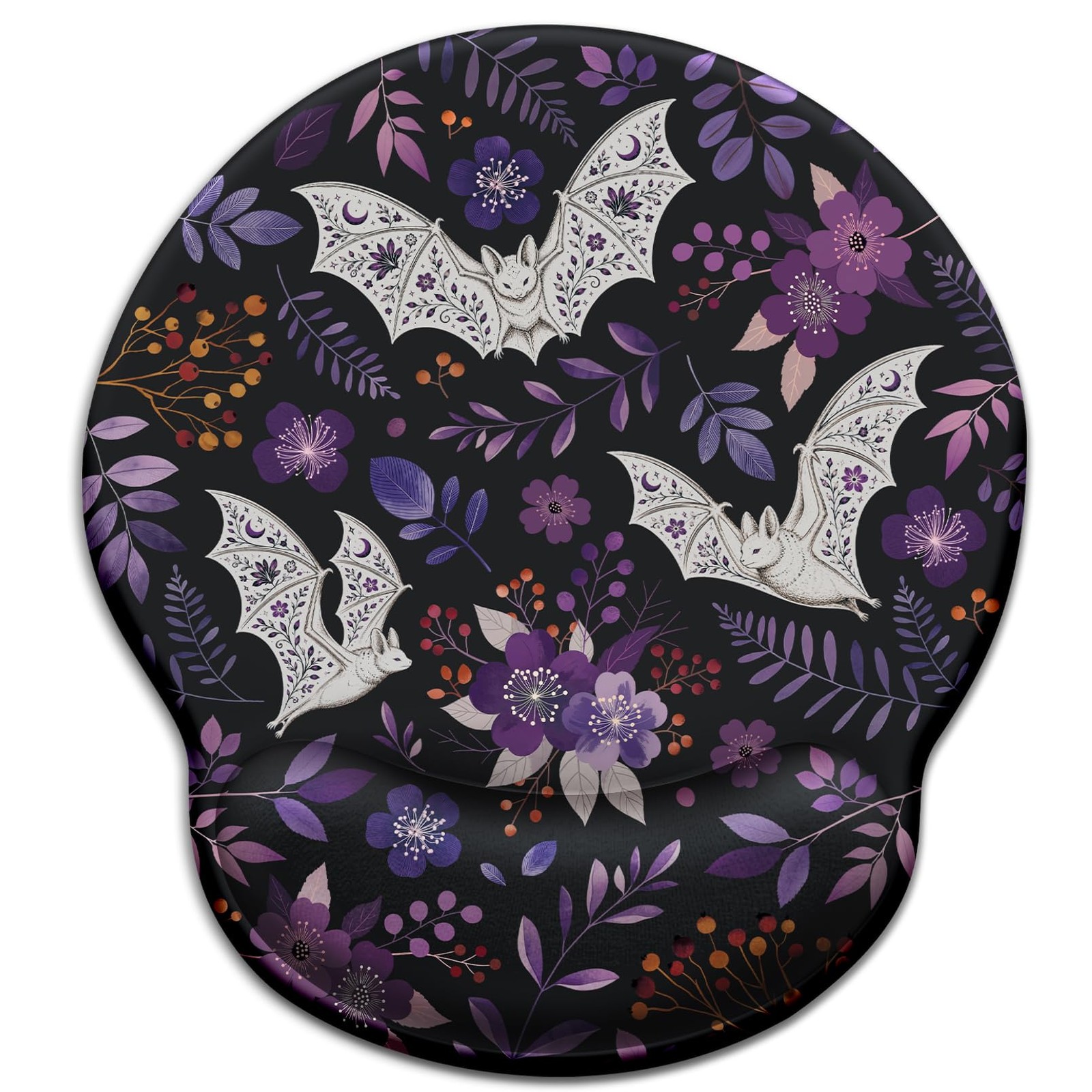 Goth Bat Ergonomic Pad with Wrist Rest, Funny Mousepad